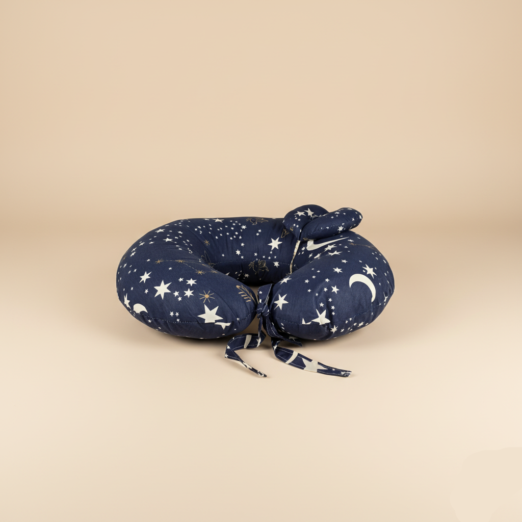 وسادة الرضاعة – نيفي - Nursing Pillow – Navy | Luly Baby - وسادة رضاعة مريحة تدعم وضعية صحية للأم والطفل أثناء الرضاعة