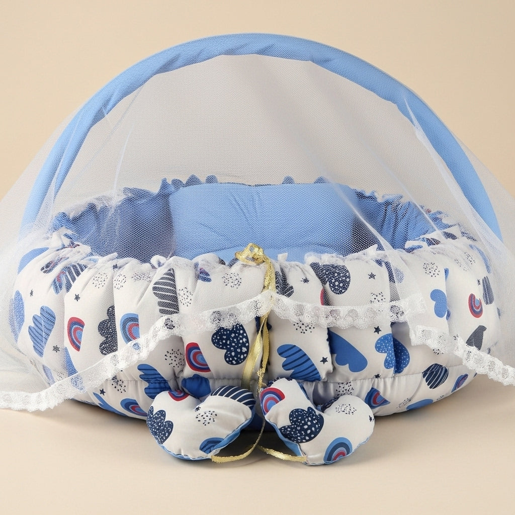 بيبي نيست - سماء ليلية حالمة - Circular Baby Nest - Dreamy Night Sky | Luly Baby - بيبي نيست آمن ومريح لنوم ولعب الرضيع