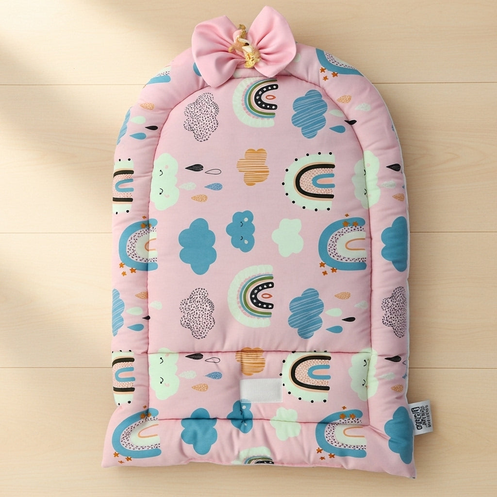 مفرش تغيير دريمي بينك - Changing Mat – Dreamy Pink | Luly Baby - مفرش تغيير حفاضات عملي ومقاوم للماء لتغيير الحفاض بسهولة وأمان