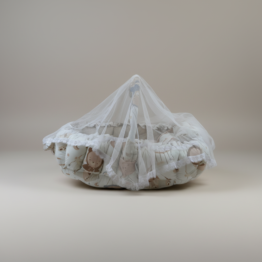 بيبي نيست بيضاوي دريمي بيج - Oval Baby Nest - Dreamy Beige | Luly Baby - بيبي نيست آمن ومريح لنوم ولعب الرضيع