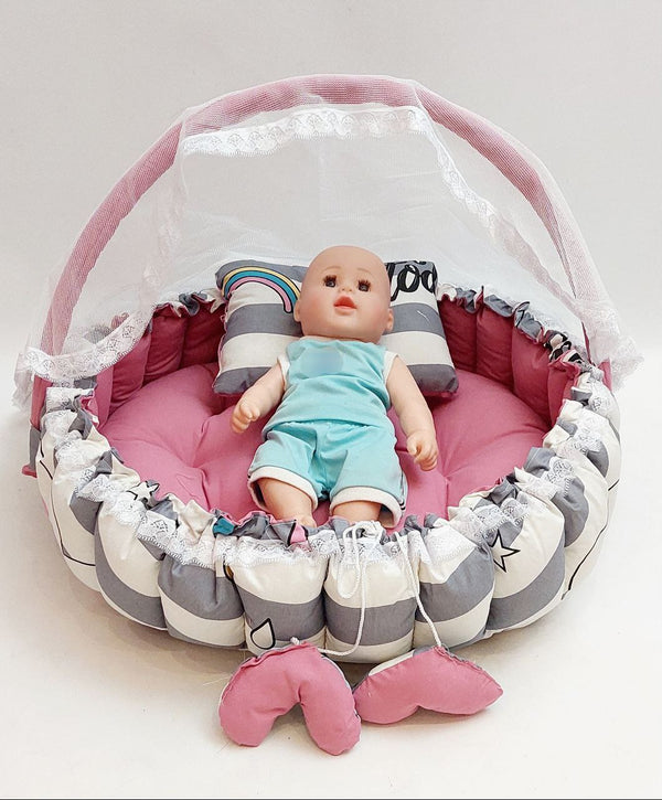 Circular Baby Nest – Pink Striped
