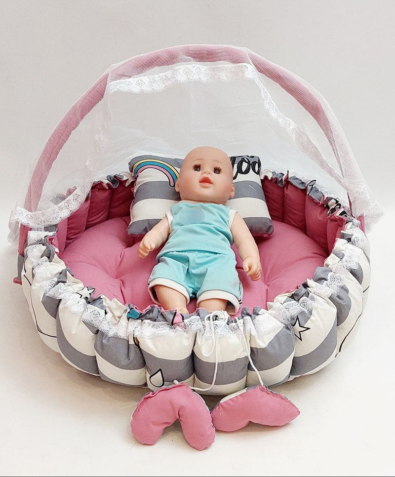 Circular Baby Nest – Pink Striped
