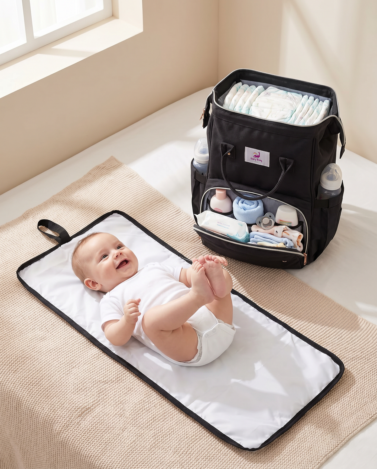 حقيبة الأم لولي بيبي - Luly Go Bag | Luly Baby - حقيبة أم عملية لتنظيم مستلزمات الطفل خارج المنزل