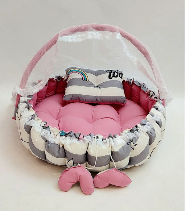 Circular Baby Nest – Pink Striped