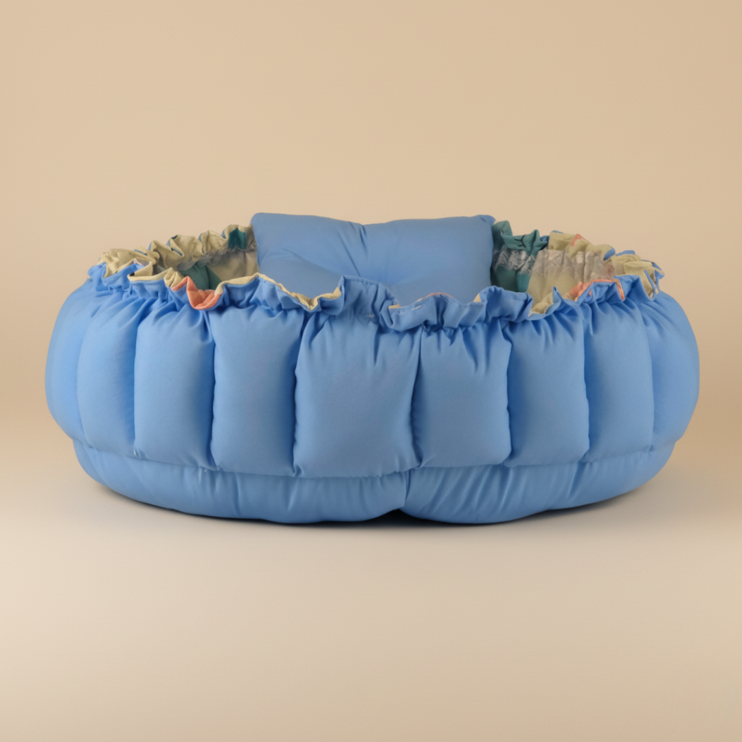 بيبي نيست – أزرق فاتح - Circular Baby Nest – The Blue Cloud | Luly Baby - بيبي نيست آمن ومريح لنوم ولعب الرضيع