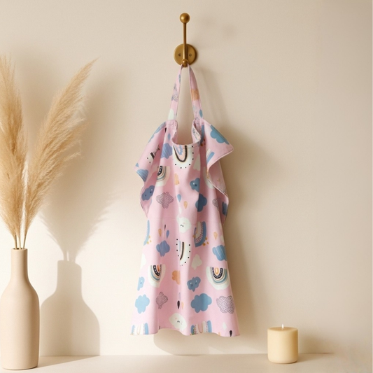 غطاء الرضاعة – دريمي بينك - Nursing Cover - Dreamy Pink | Luly Baby - غطاء رضاعة عملي يمنح الأم خصوصية وراحة أثناء الرضاعة الطبيعية