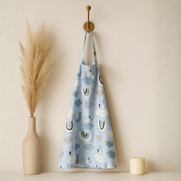 Nursing Cover – Light blue rainbow