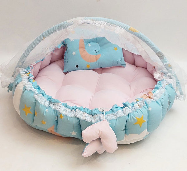 Circular Baby Nest - Blue × Pink