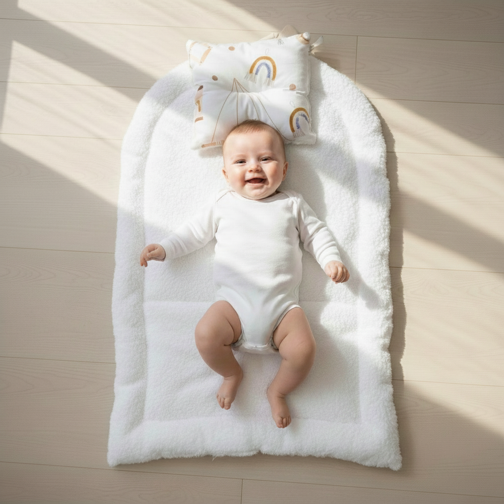 مفرش تغيير دريمي بيج - Changing Mat – Dreamy Beige | Luly Baby - مفرش تغيير حفاضات عملي ومقاوم للماء لتغيير الحفاض بسهولة وأمان