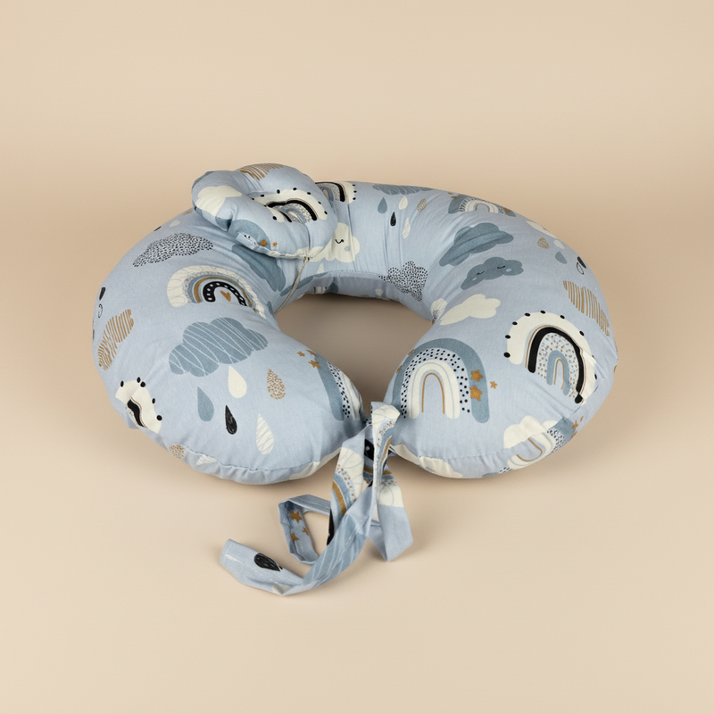 Nursing Pillow – Light blue rainbow
