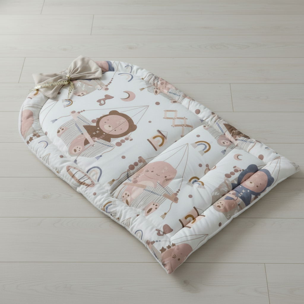 مفرش تغيير دريمي بيج - Changing Mat – Dreamy Beige | Luly Baby - مفرش تغيير حفاضات عملي ومقاوم للماء لتغيير الحفاض بسهولة وأمان