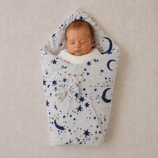 Baby Swaddle Blanket – Navy Stars