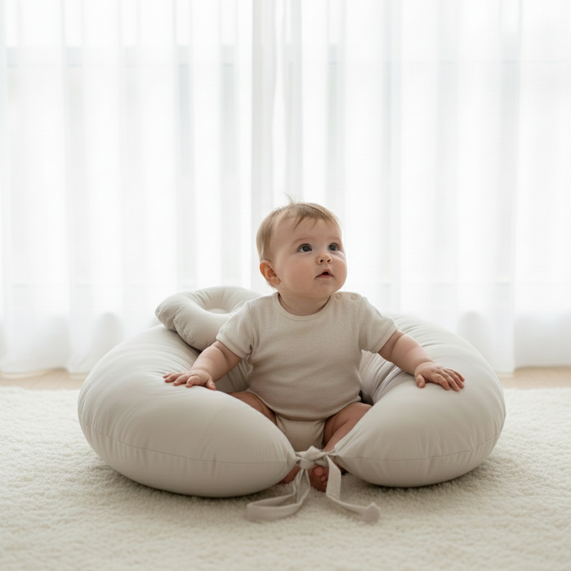 Plain Beige Pillow 3