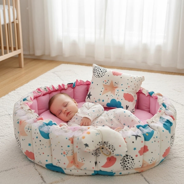Circular Baby Nest - Cloudy Pink