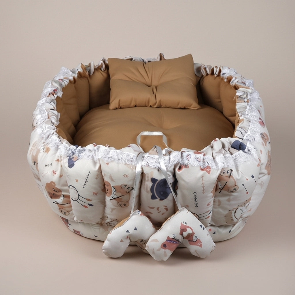 بيبي نيست - دريم بير - Oval Baby Nest - Dreamy Bear | Luly Baby - بيبي نيست آمن ومريح لنوم ولعب الرضيع