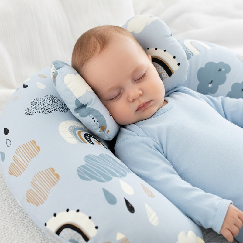 Nursing Pillow – Light blue rainbow