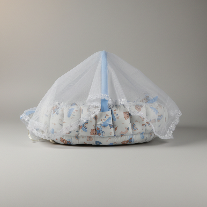 Circular Baby Nest – Brown & Blue Hugs