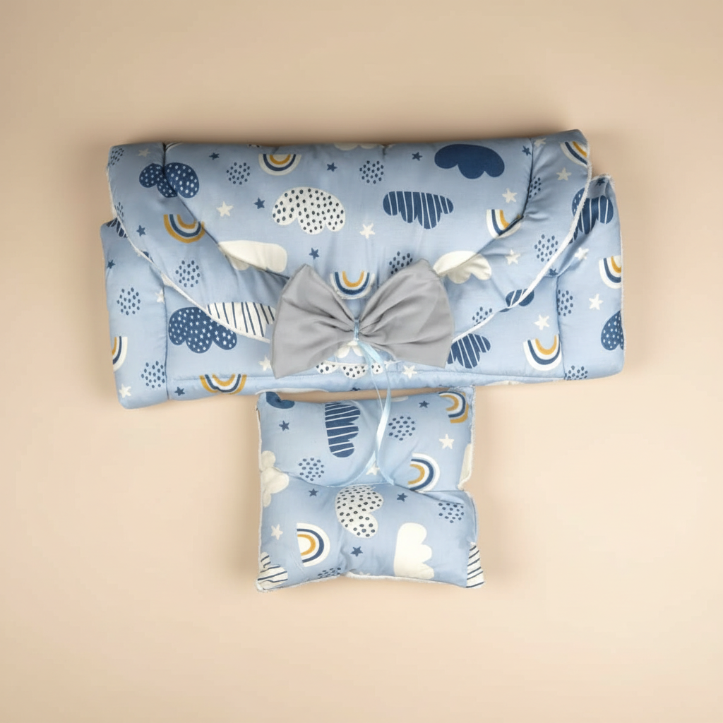 مفرش تغيير سكاي بلو - Changing Mat – Sky Blue | Luly Baby - مفرش تغيير حفاضات عملي ومقاوم للماء لتغيير الحفاض بسهولة وأمان