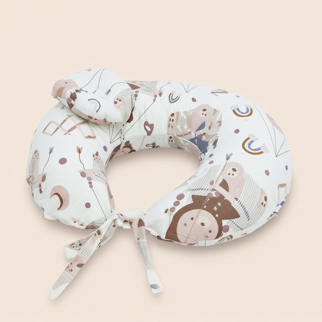 وسادة الرضاعة – دريمي بيج - Nursing Pillow - Dreamy Beige | Luly Baby - وسادة رضاعة مريحة تدعم وضعية صحية للأم والطفل أثناء الرضاعة