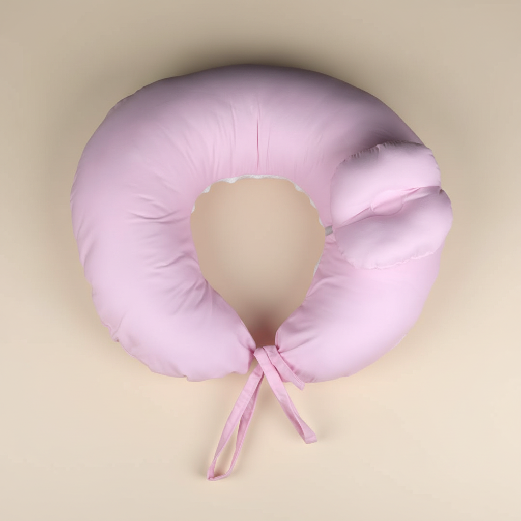 وسادة الرضاعة – وردي - Nursing Pillow – Pink | Luly Baby - وسادة رضاعة مريحة تدعم وضعية صحية للأم والطفل أثناء الرضاعة