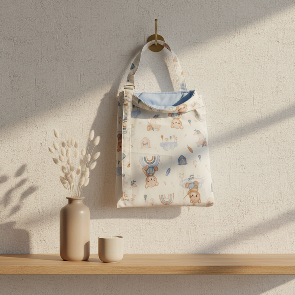 Nursing Cover - Brown & Blue Hugs