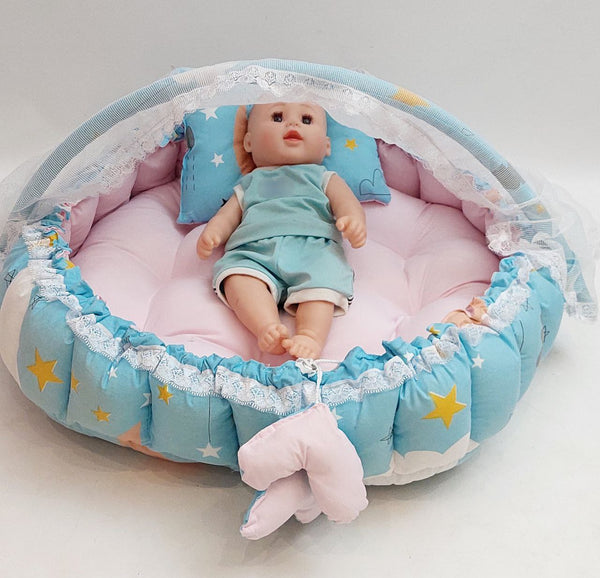 Circular Baby Nest - Blue × Pink