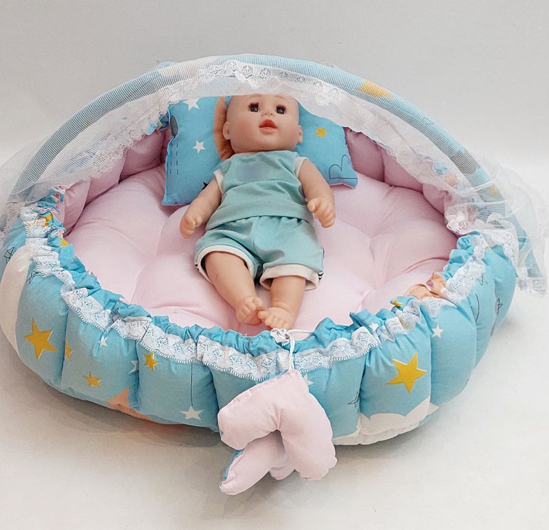 Circular Baby Nest - Blue × Pink